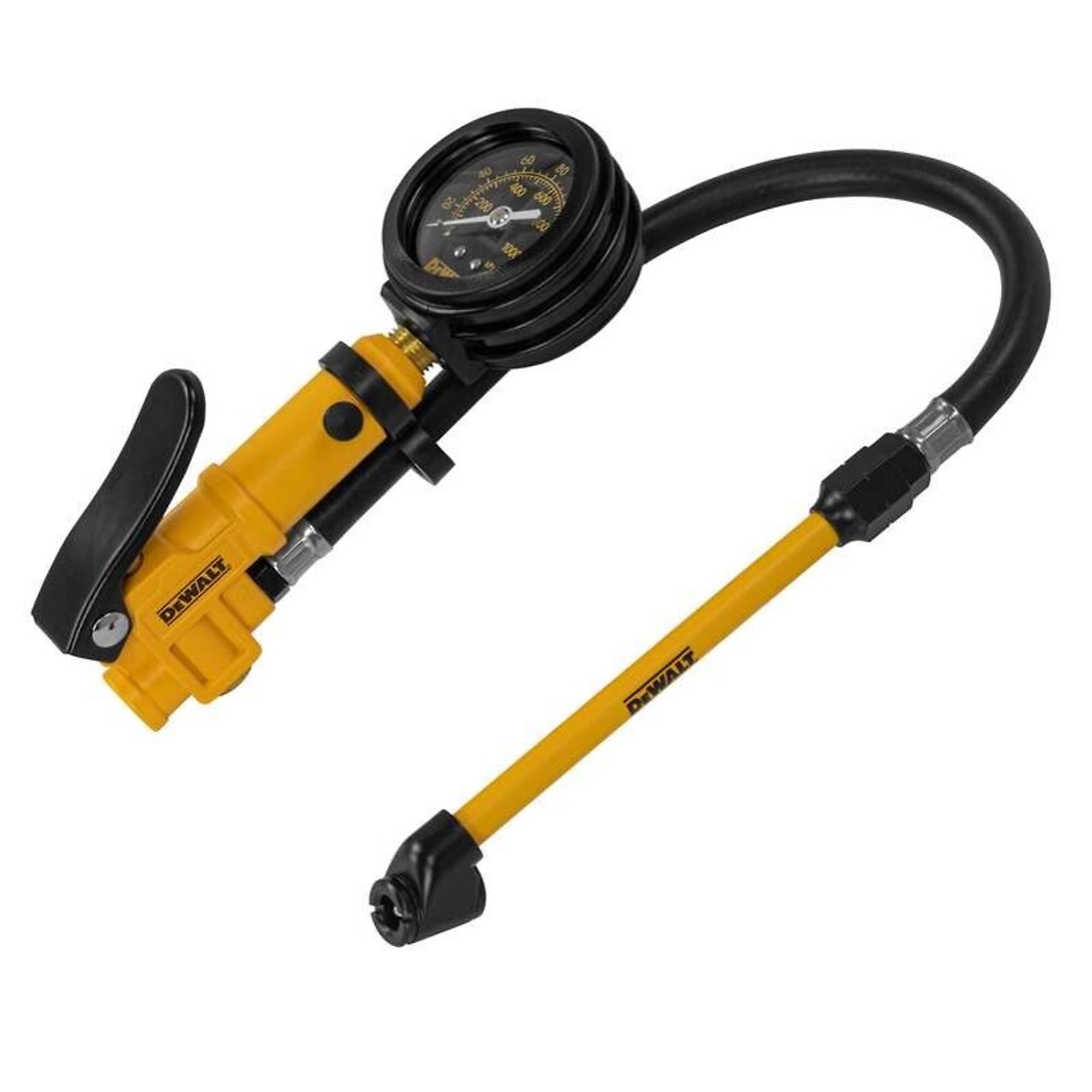 DEWALT, 2in. Analog Dial Inflator 12in. Hose Dual Head Chuck, Model# DXCM024-0405